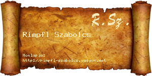 Rimpfl Szabolcs névjegykártya